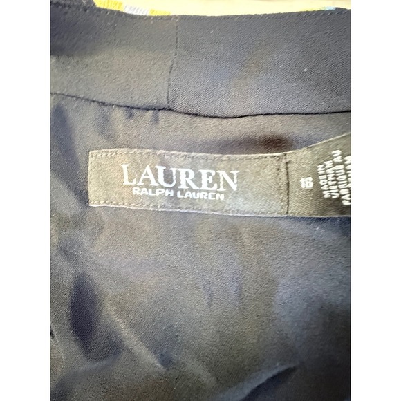 Lauren Ralph Lauren Black Floral Tiered Ruffle Georgette Dress NWT Size 18 - Picture 6 of 11